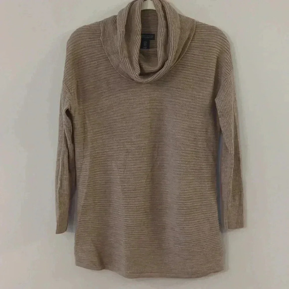 Adrienne‎ Vittadini Sweater Merino Wool 3/4 sleeve size Small Tan - Picture 1 of 9
